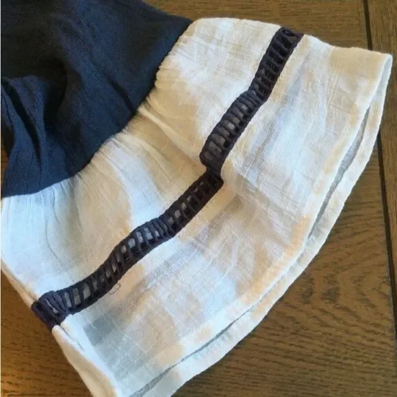 Indigo Soul Tunic Blouse Women’s Size Large Color Navy White 3/4 Sleeve - Picture 6 of 13